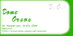 dome orsos business card